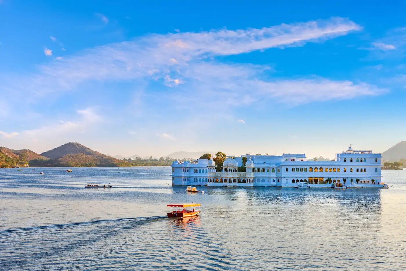 Taj Lake Palace on lake Pichola in Udaipur, Rajasthan, India Taj Lake Palace on lake Pichola in Udaipur, Rajasthan, India.